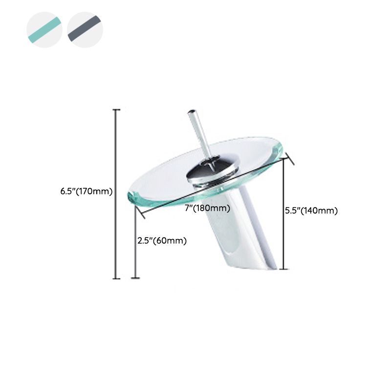 Bathroom LED Faucet Light Lever Handle Waterfall Spout Faucet