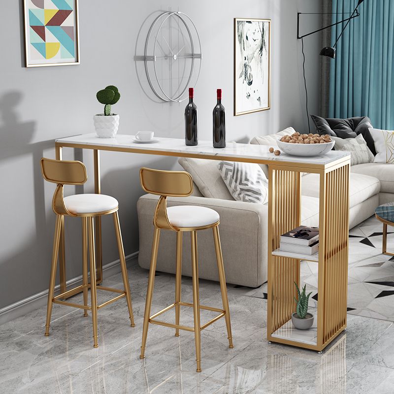 Modern Style Rectangle Bar Table Storable Stone Table for Living Room
