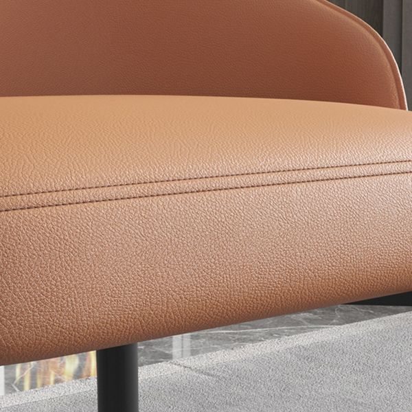Faux Leather Modern Dining Chairs Parsons Arm Chair for Dining Room