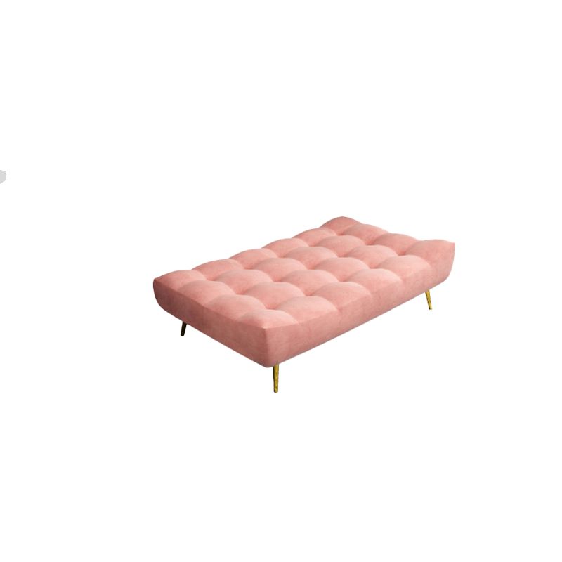 Scandinavian Tufted Back Couch Armless Sofa Bed with Brass Legs