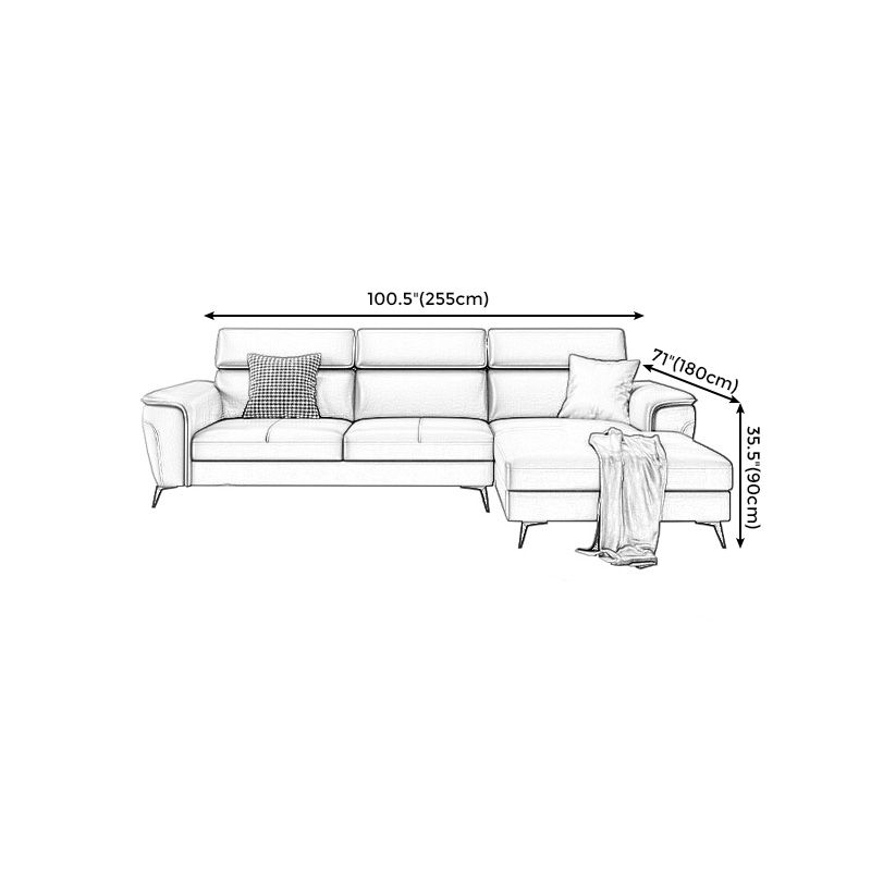 Grey Genuine Leather High Back Pillow Top Arm Sofa/Sectional with Wear-resisting