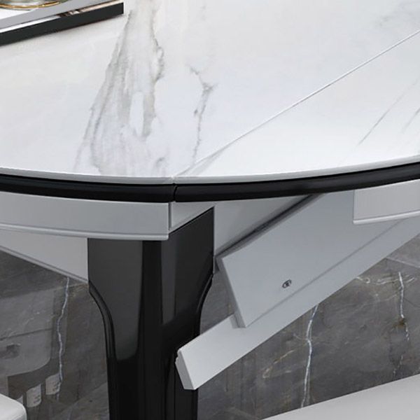 Kitchen Dinner Table Dining Room Stone Drop-Leaf Dining Table