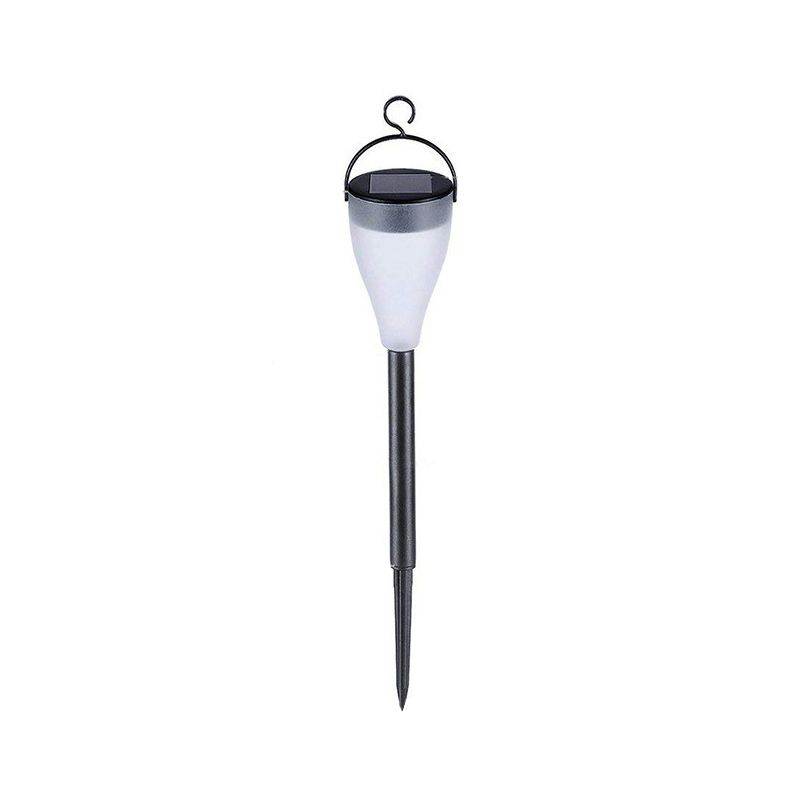 Plastic Conical Shape Solar Ground Light Art Decor Black LED Stake Lighting with Handle for Garden