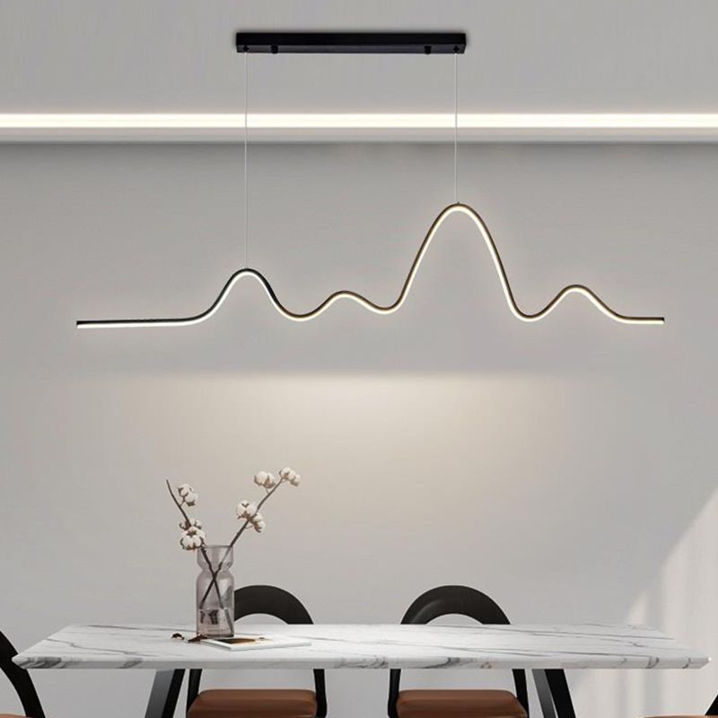 Modern Style Geometric Shape Island Pendant Metal Island Light Fixtures for Living Room