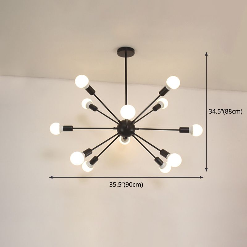 Golden Sputnik Ceiling Lights12-Light Sphere Modern Design Starbust Style Chandelier