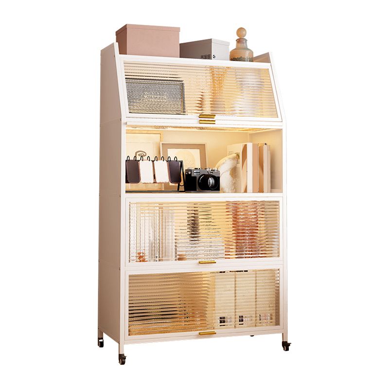 Metal Standard Bookshelf Closed Back Industrial Bookcase with Cabinets