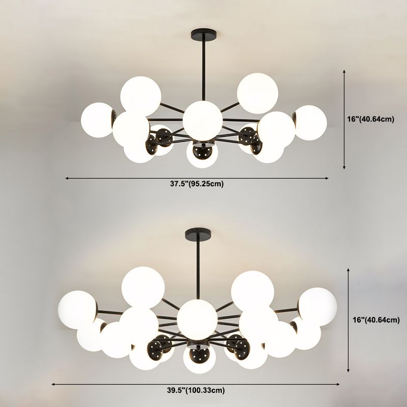 Multi-Lights Single-Tier Nordic Simple Style Metal LED Pendant Chandelier Light