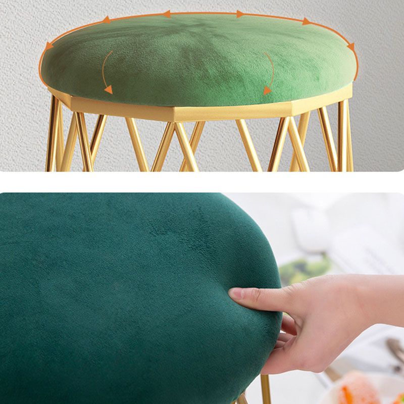 Solid Color Flannel Standard Stool Modern Style Simple Round Cushion Stool