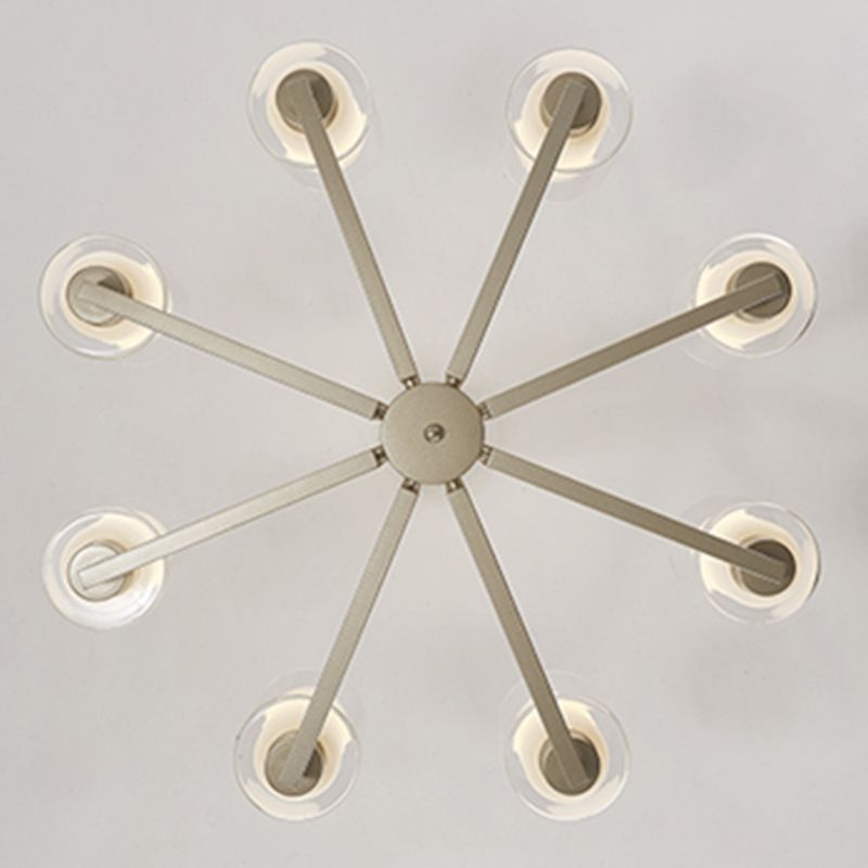 Cilinderglas kroonluchter verlichtingsarmaturen multi -lichten moderne stijl hanglamp in goud in goud
