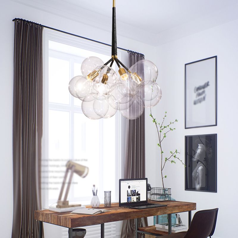 Contemporary Style Spherical Pendant Chandeliers Clear Glass Chandelier Lights