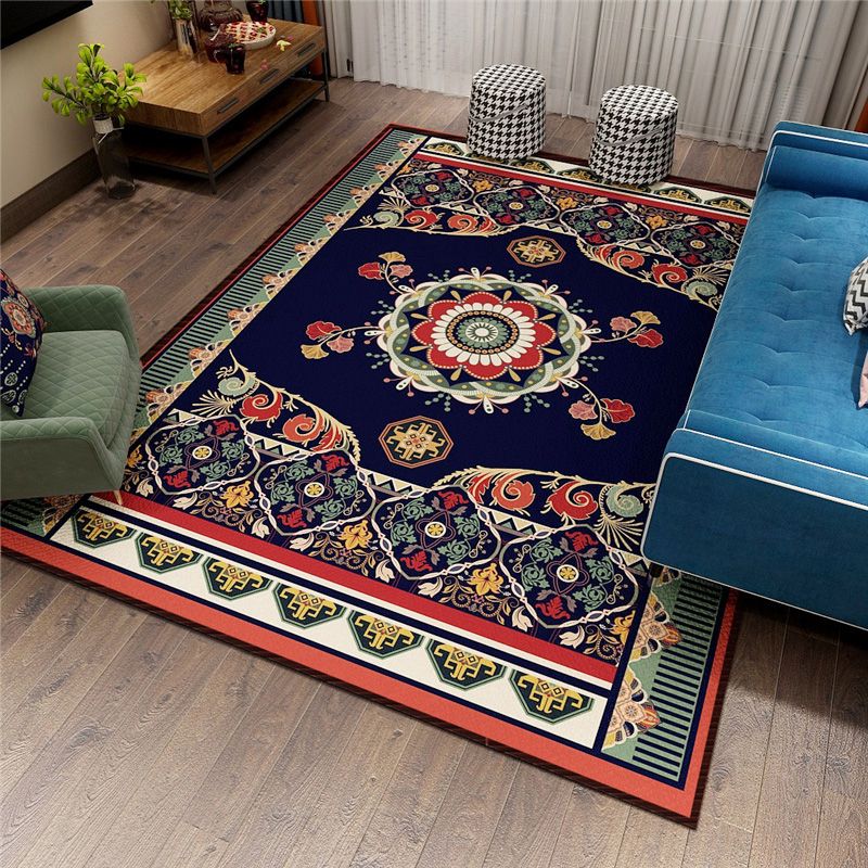Classy Persian Rug Multi-Color Flower Area Rug Machine Washable Stain Resistant Non-Slip Indoor Rug for Home