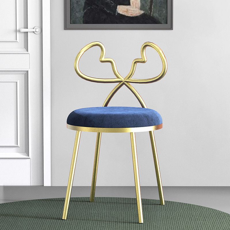 Velvet Armless Dining Chairs Nordic Design Open Back Dining Side Chair