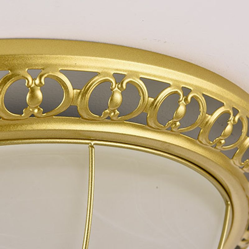 Modern Style Round Flush Mount Light Metal 2-Light Flush Ceiling Lights