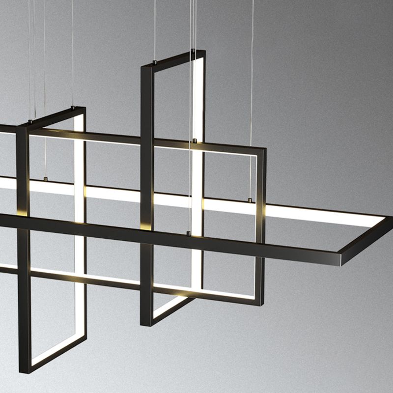Rectángulo Iluminación de la isla Modernismo Metal Coste de luz Fixtura para comedor