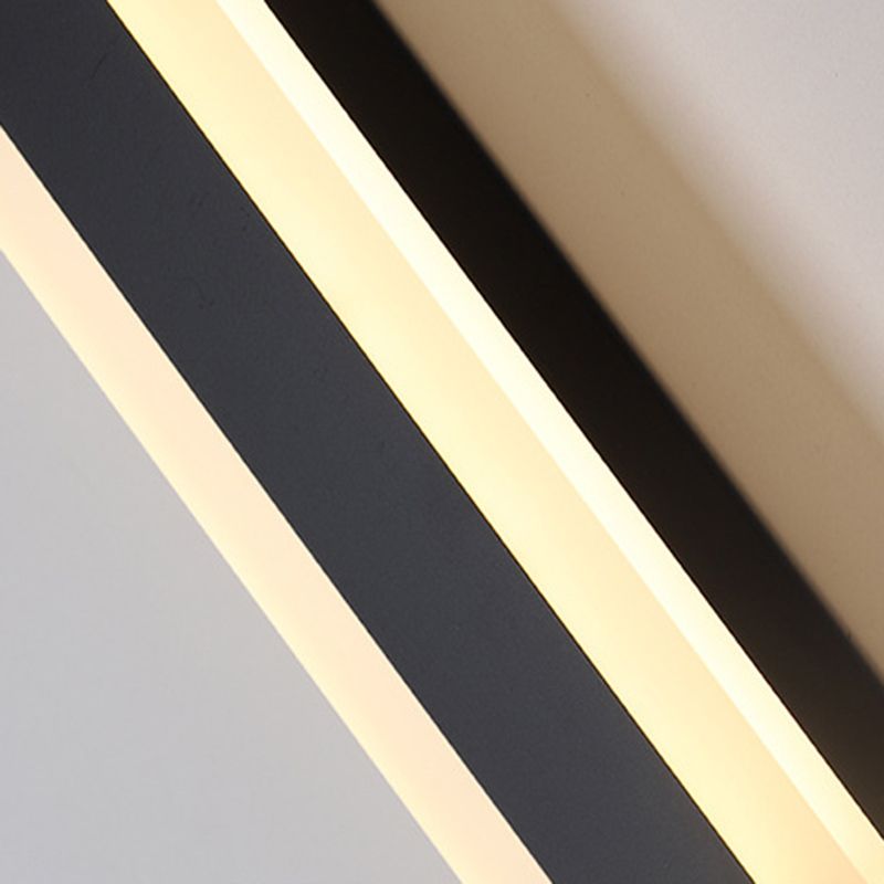 Linear Shape Metal Wall Mount Lighting Modern 1-Light Wall Mounted Light Fixture in Black