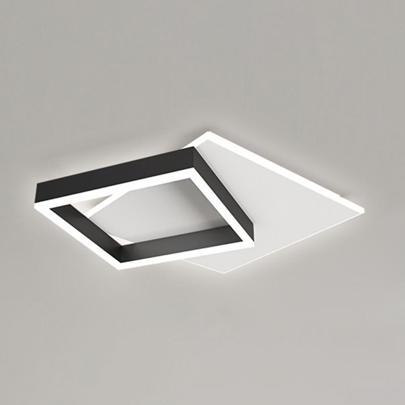 Black LED Flush Mount Lamp Modern Style Ceiling Light for Living Room Bedroom