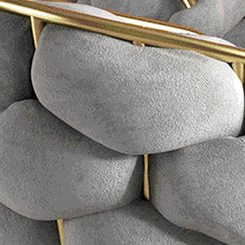 Biscuit Back Sofa 23.62" Deep Sloped Arm Sofa with Gold Frame