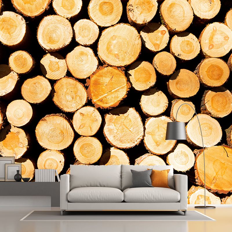 Light Color Wood Texture Mural Industrial Decorative Eco-friendly Wall Art