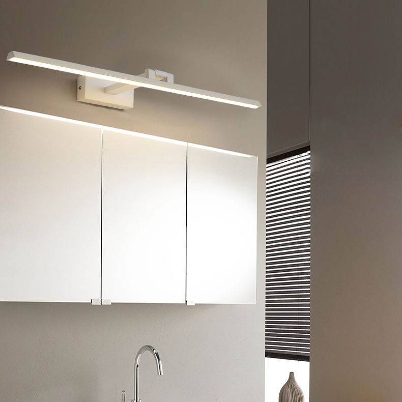Metal linear Shade Swing Arm Wall Lights Modern 1 Head Wall Mount Fixture in White