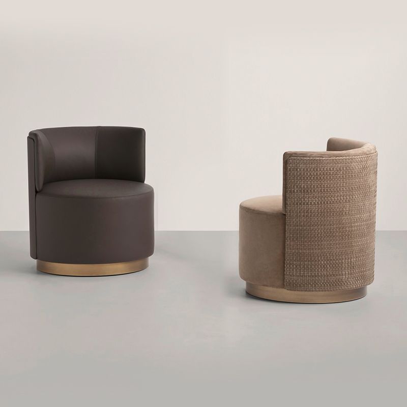 Contemporary Armless Chair with Gold Tone Legs Fixed Back Accent Chair