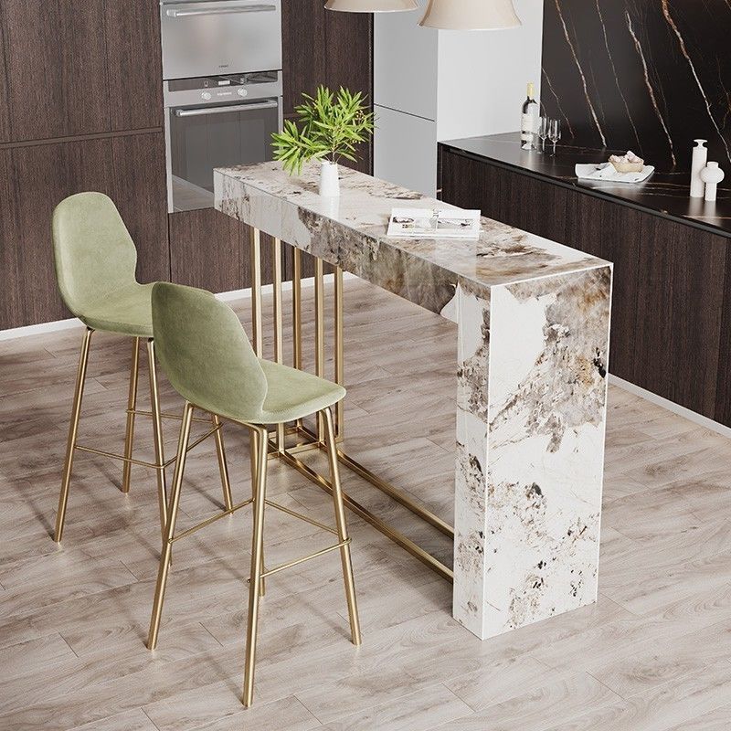 Sintered Stone Bistro Bar Table Modern Trestle Bar Table for Kitchen