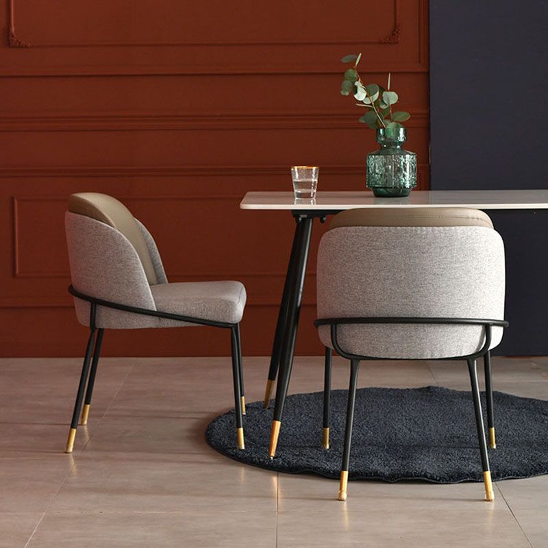 Sillas laterales de tela de comedor escandinavo Silla con respaldo sólido sin brazos