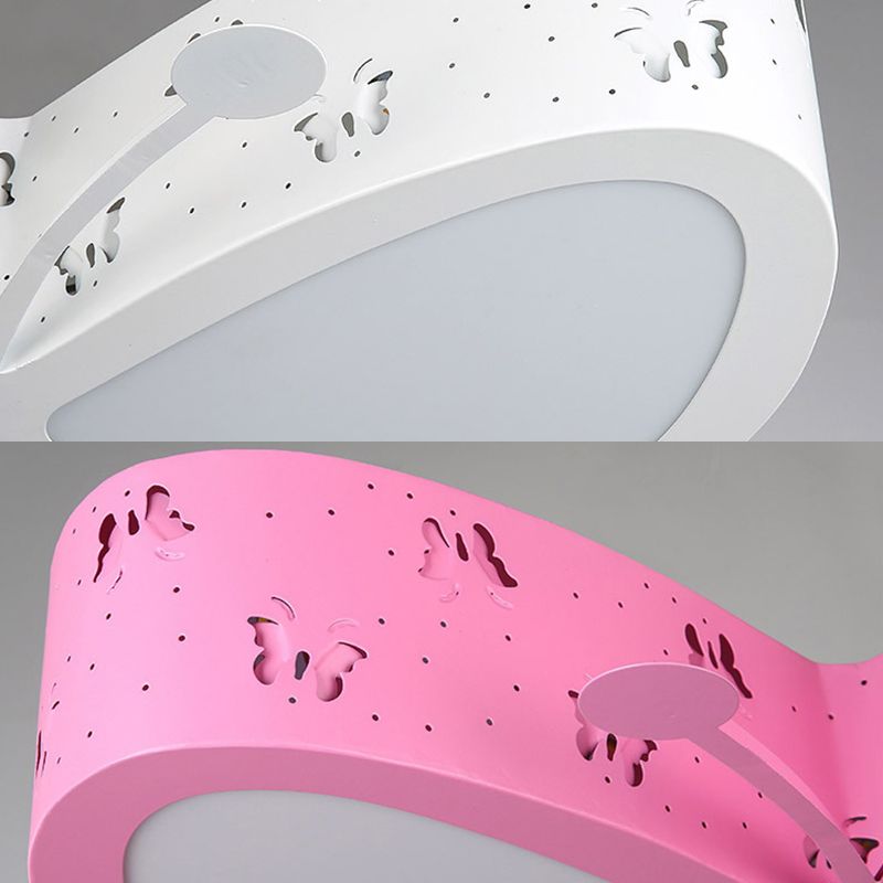 Kleuterschool Geëtst Vlinder Plafond Mount Licht Metaal Cartoon LED Flush Light Fixture