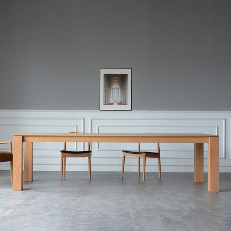 Mesa rectangular contemporánea de madera maciza mesa de comedor de madera con 4 patas