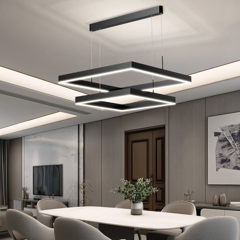 Modern Chandeliers For Dining Room Multiple Squares Chandelier Light Fixture