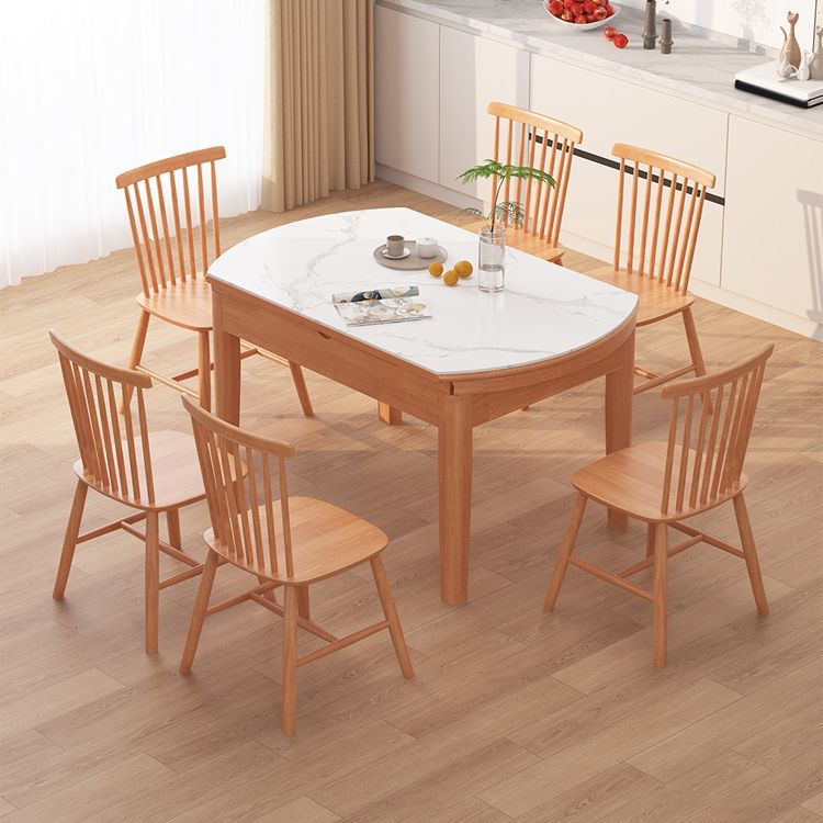 Modern Dining Table Set 1/5/7 Pieces with Wood Base Kitchen Furniture Set