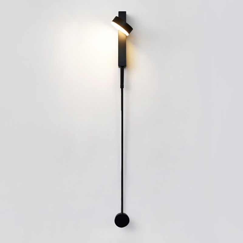 Lampada da parete da parete da muro di lettura in metallo a 1 luce per camera da letto