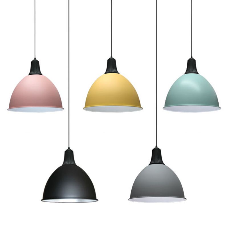Accesorio de iluminación colgante de domo de metal estilo nórdico lámpara de techo colgante para comedor