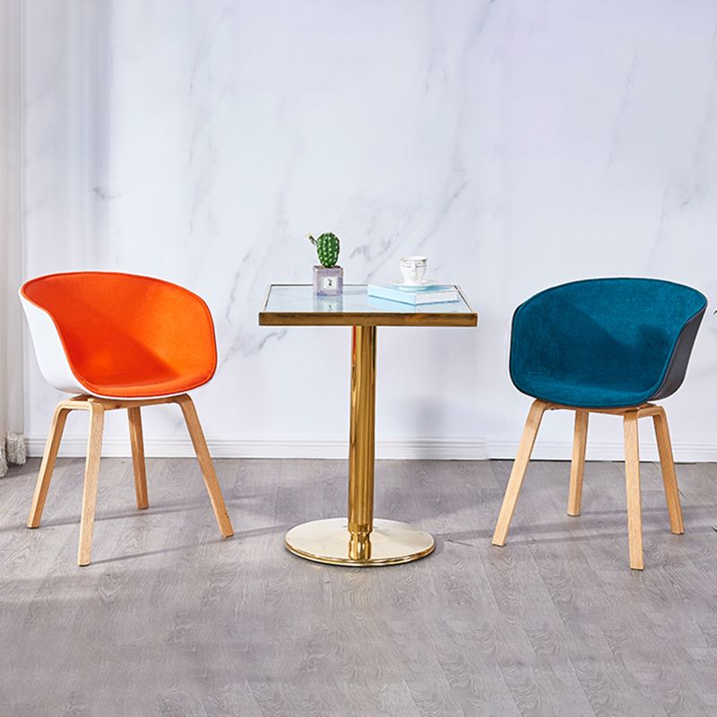 Chaises de salle à manger de style moderne, chaise latérale sans accoudoirs avec pieds en bois