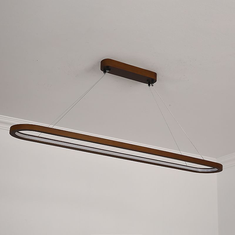 Contemporary Wood Kitchen Pendant Light Oval 1 Light Ceiling Pendant Light