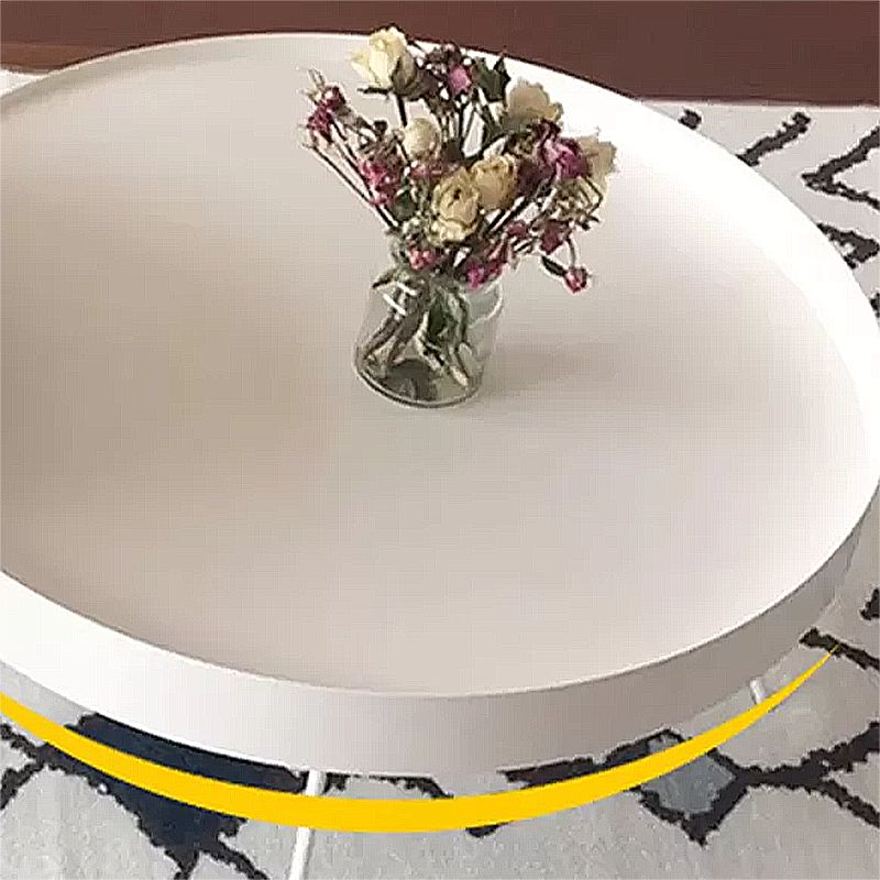 Mid Century Iron Round Coffee Table 2 Pieces Tray Top Cocktail Table Set