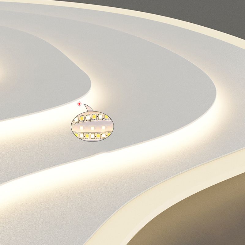 Single White LED Flush Mount Lighting Modern Unique Ceiling Light for Bedroom