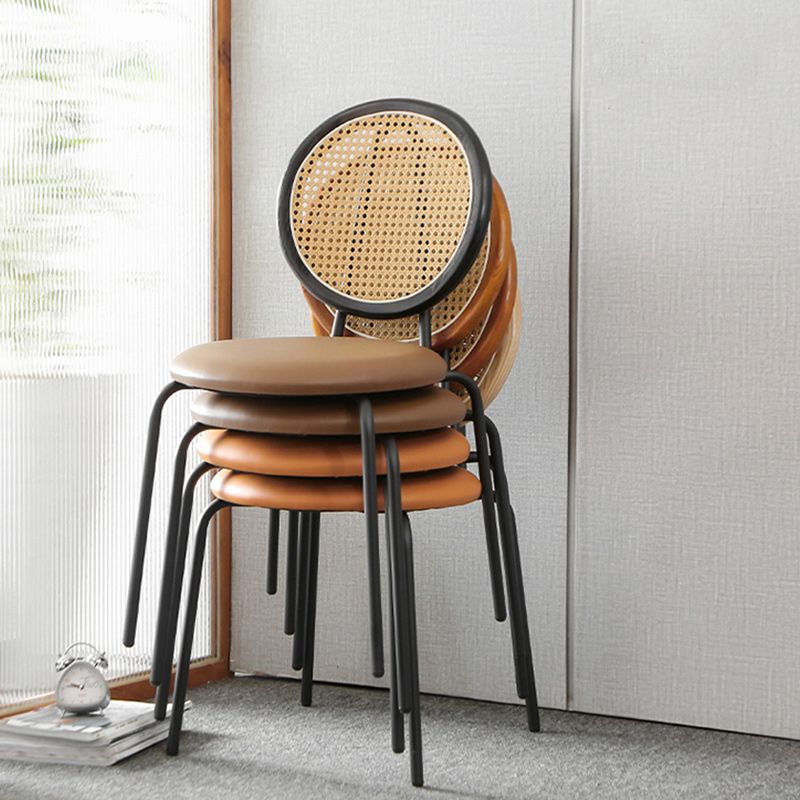 Contemporary Dining Side Chair PU Leather Stacking Side Chair