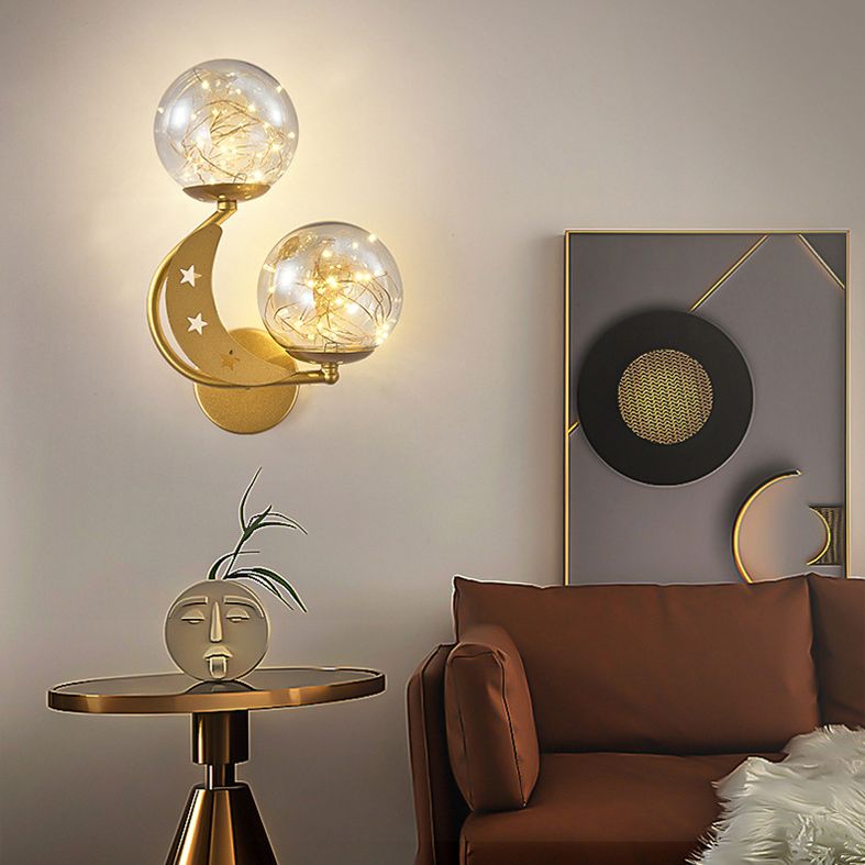 Star & Moon Modeling Metal LED Wall Lamp LED Lights String Nordic Home Decorative Lighting Fixture
