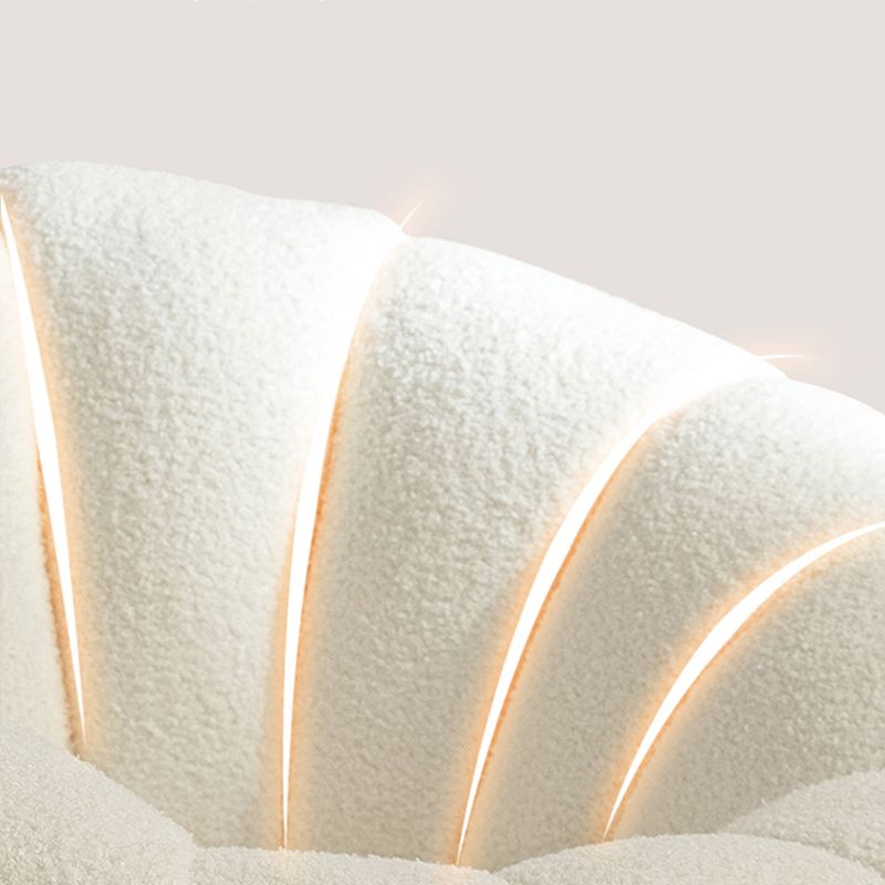 25.59"H Scandinavian Solid Color Fleece/Faux Leather Curved Sofa for Bedroom Apartment