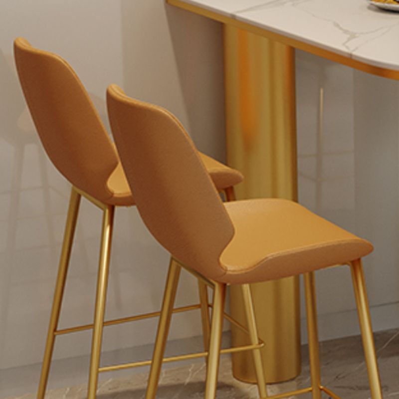 Scandinavian Bucket Counter & Bar Stool Footrest Leather Indoor Counter Stool