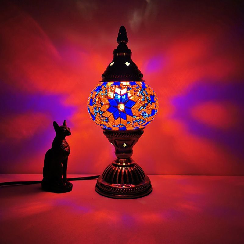 Mesa de mosaico de estilo vintage Lámpara de vidrio Lámpara de lámpara de escritorio de lámpara de vidrio