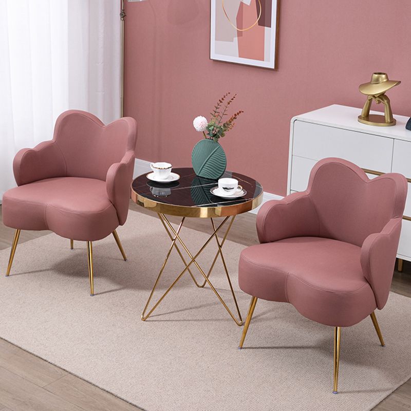 Glam Armrest Backrest Cushion Chair with Metal Legs for Hotel