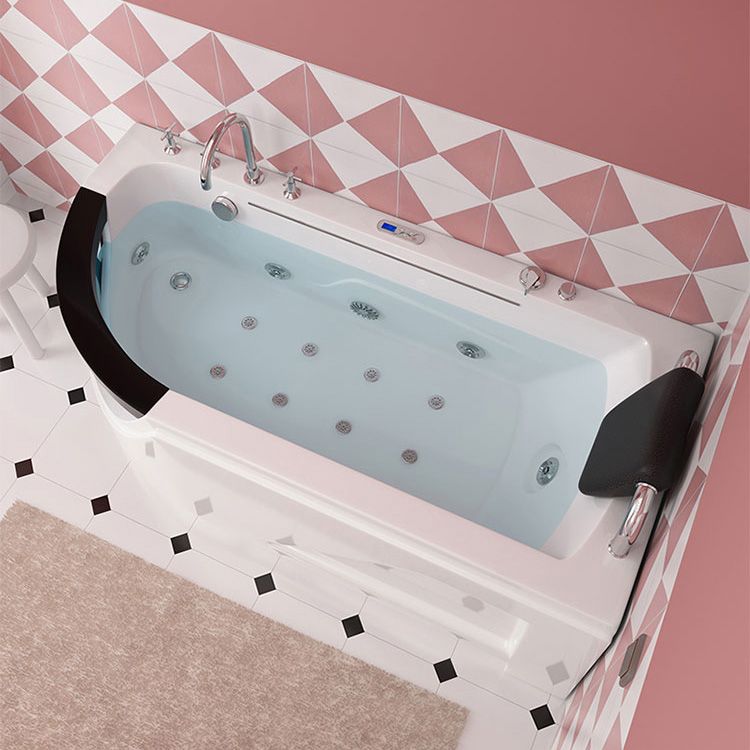 Left-Hand Drain Bathroom Tub Modern Free Form Back to Wall Bathtub
