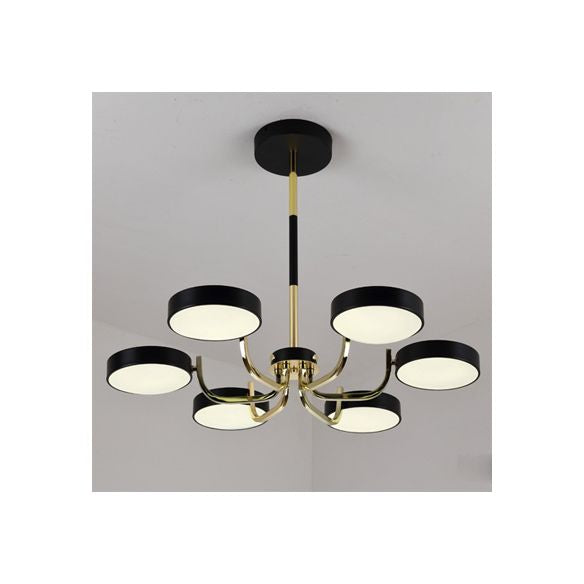 Scandinave Round Hanging Chandelier acrylique 6 lumières suspendues suspendus pour le salon