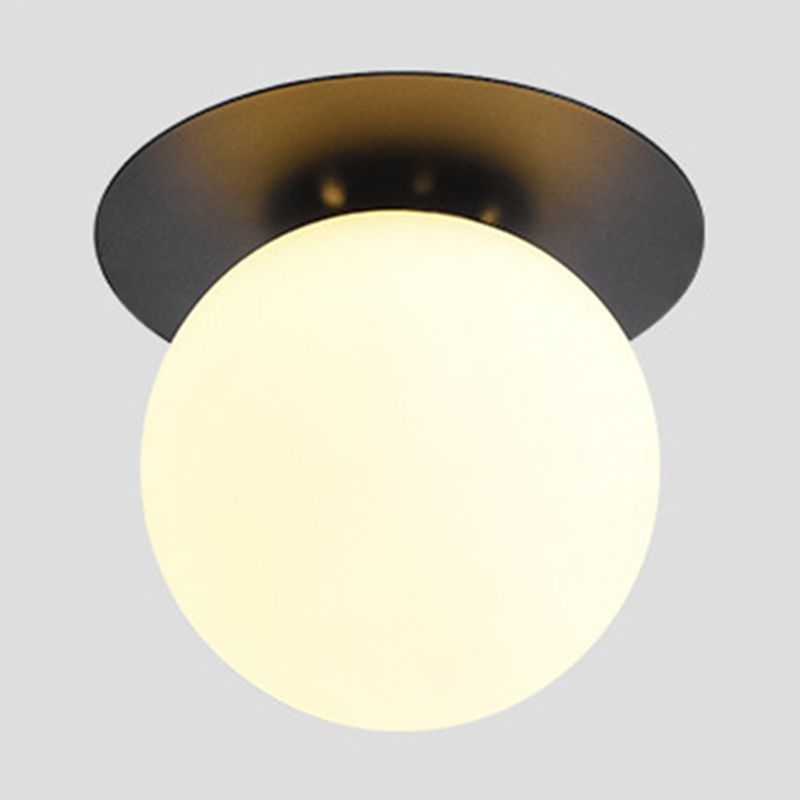 Glass Globe Shape Ceiling Light Modern Style 1 Bulb Flush-mount Lamp for Dining Room