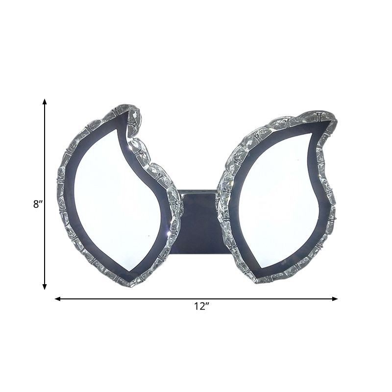 Mur de chambre à coucher à lames Mur moulé moderne Crystal Crystal LED Chrome Finition Murne de surface