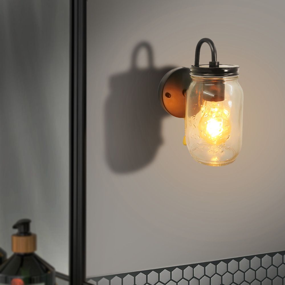 Industrial Wall Light Fixture Glass Shade Light Sconce Lighting Fixture Fixture