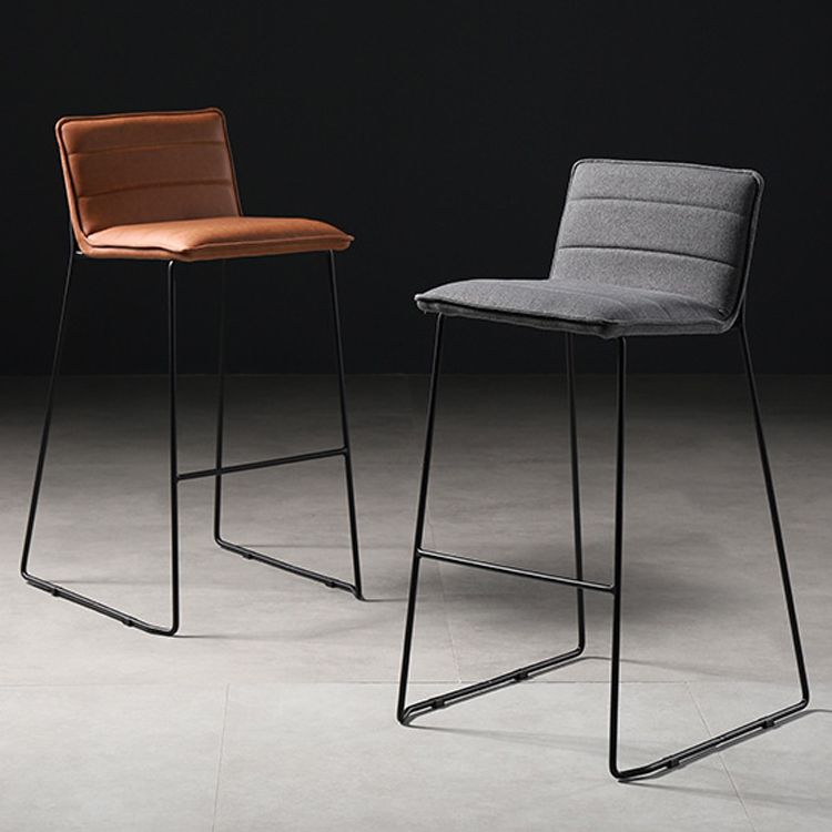 Modern Style Square Seat Barstool Pu Leather Counter Bar Stool with Metal Legs for Home