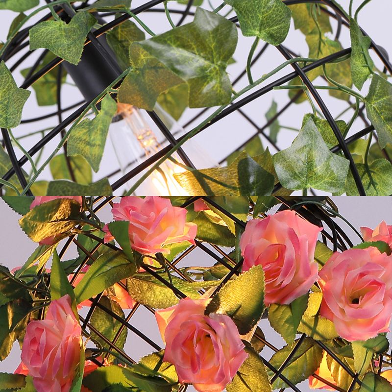 1-Licht Globe Metal Cage Pflanze Dekorative hängende leichte Einfachheitstil Moderne Anhängerlampe