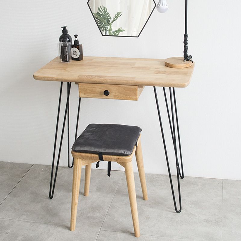 Modern Natural Solid Wood With Drawer Bedroom Makeup Vanity Desk